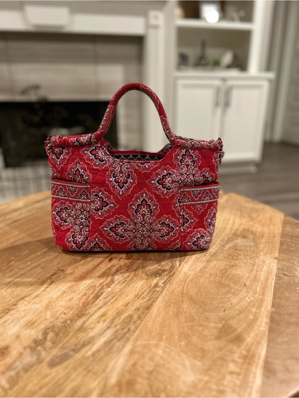 Vera Bradley Frankly Scarlet Handled Purse Handbag Quilted Red Retired Paisley